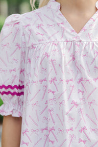 Can't Give You Up Pink Toile Blouse