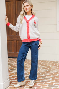 Cozy Scholar Cream Apple Cardigan