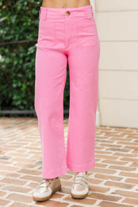 Big Dreams Pink Wide Leg Jeans