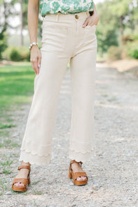 Better By Far Cream Wide Leg Jeans