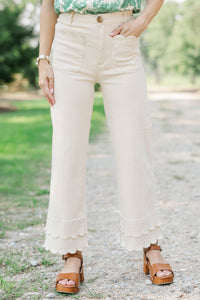 Better By Far Cream Wide Leg Jeans