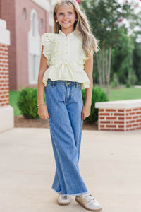 Girls: Your Pick Blue Denim Wide Leg Jeans