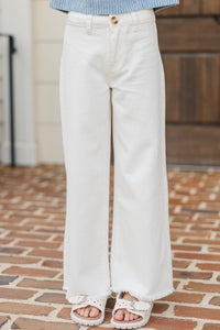 Girls: Your Pick Cream Wide Leg Jeans