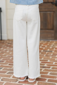 Girls: Your Pick Cream Wide Leg Jeans