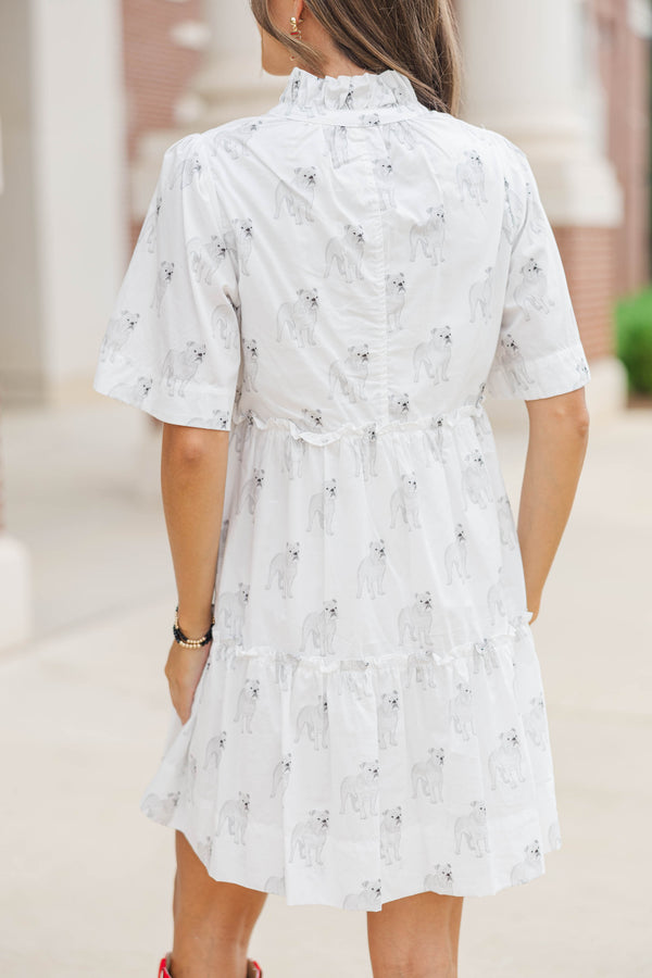 Feeling Your Best Cream Bulldog Babydoll Dress