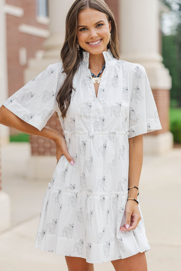 Feeling Your Best Cream Bulldog Babydoll Dress