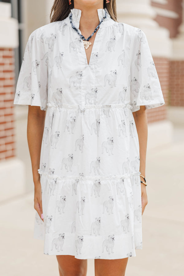 Feeling Your Best Cream Bulldog Babydoll Dress