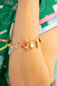 Lesson Plans And Lectures Gold Novelty Charm Bracelet