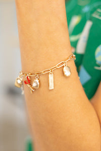 Lesson Plans And Lectures Gold Novelty Charm Bracelet