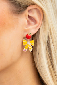 Write It Down Yellow Pencil Earrings
