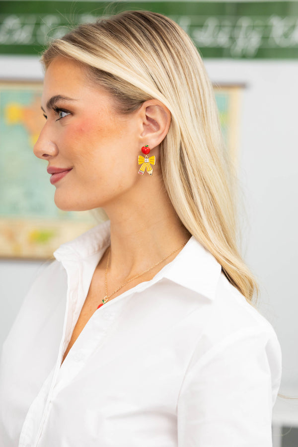 Write It Down Yellow Pencil Earrings