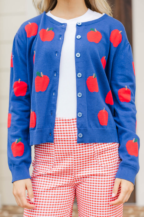 Meet Me There Navy Apple Cardigan