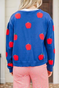 Meet Me There Navy Apple Cardigan