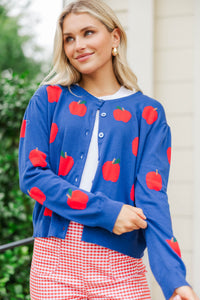 Meet Me There Navy Apple Cardigan