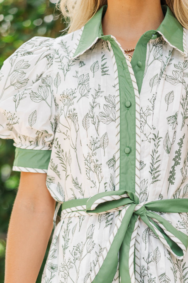 Dressed For It Green Floral Dress