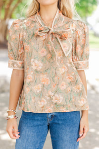 Leave Your Mark Brown Floral Blouse