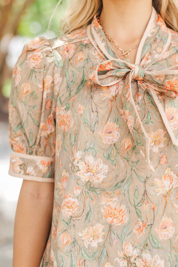 Leave Your Mark Brown Floral Blouse