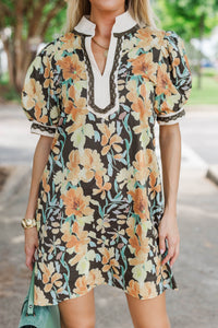 Set In Stone Brown Floral Dress