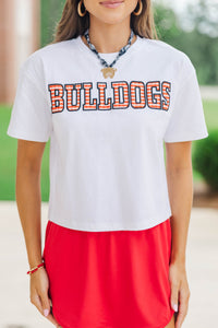 My Team Red Gingham Bulldogs Applique Tee