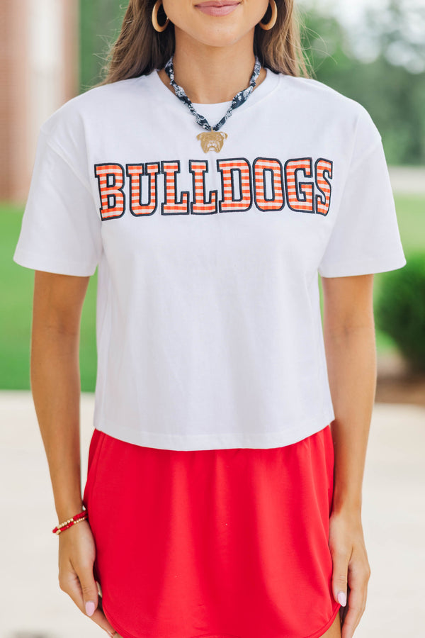 My Team Red Gingham Bulldogs Applique Tee