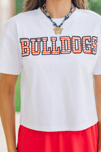 My Team Red Gingham Bulldogs Applique Tee