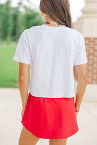 My Team Red Gingham Bulldogs Applique Tee