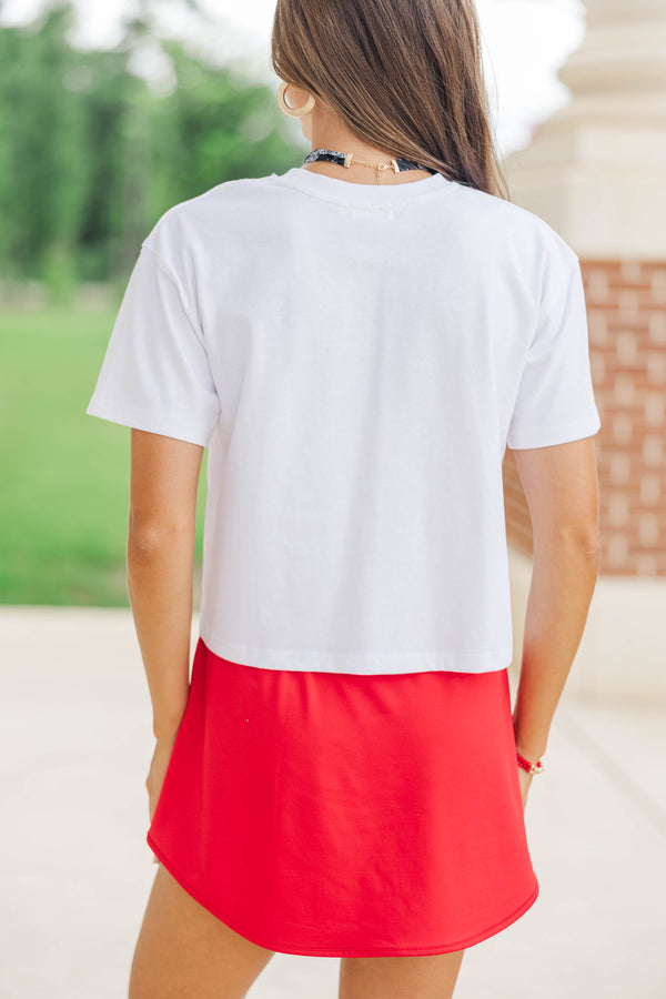 My Team Red Gingham Bulldogs Applique Tee