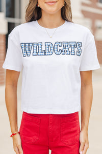 My Team Royal Blue Gingham Wildcats Applique Tee