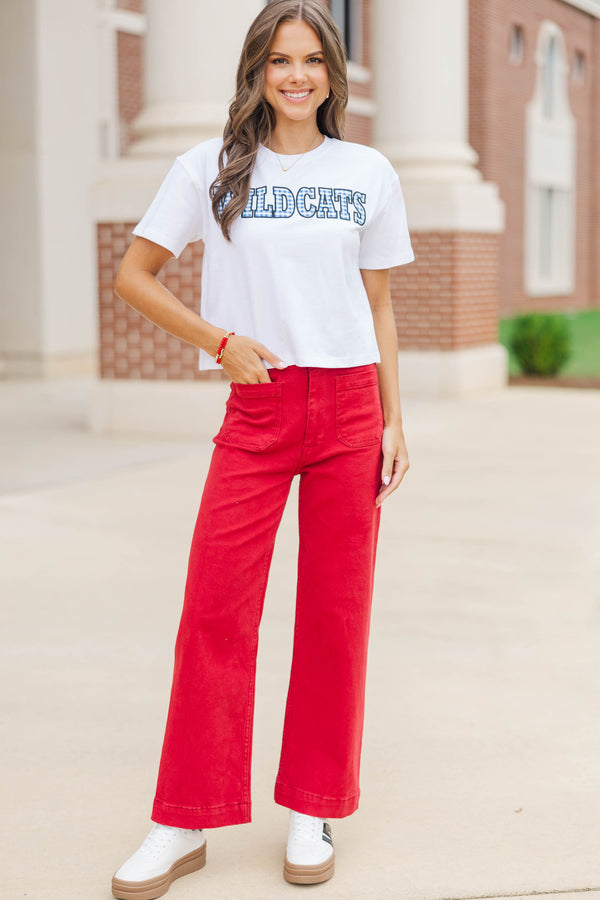 Big Dreams Burgundy Red Wide Leg Jeans