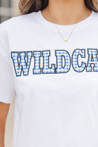 My Team Royal Blue Gingham Wildcats Applique Tee