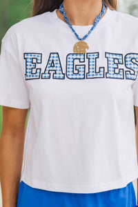 My Team Royal Blue Gingham Eagles Applique Tee
