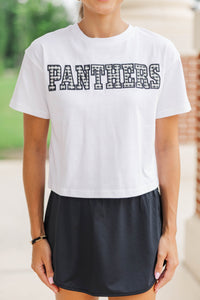 My Team Black Gingham Panthers Applique Tee