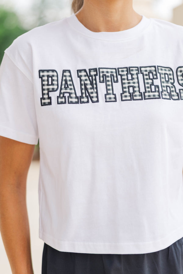 My Team Black Gingham Panthers Applique Tee