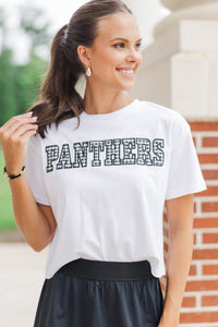 My Team Black Gingham Panthers Applique Tee