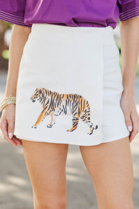 The Right Move White Tiger Wrap Skort