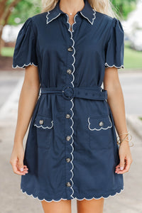 The Fine Detail Navy Dress