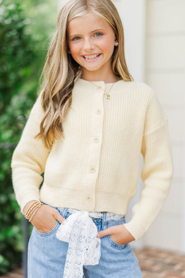Girls: Playfully Yours Yellow Cardigan