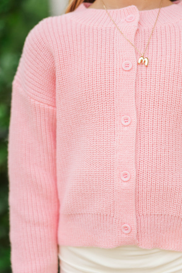 Girls: Playfully Yours Pink Cardigan