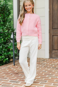 Girls: Playfully Yours Pink Cardigan