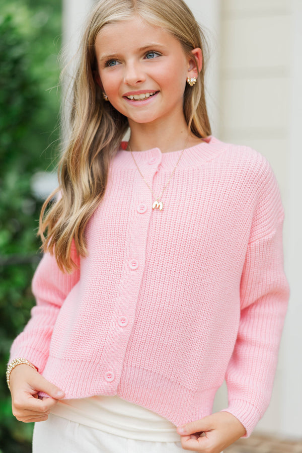 Girls: Playfully Yours Pink Cardigan