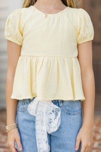 Girls: Within Reach Yellow Tie Back Babydoll Top