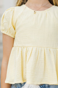 Girls: Within Reach Yellow Tie Back Babydoll Top