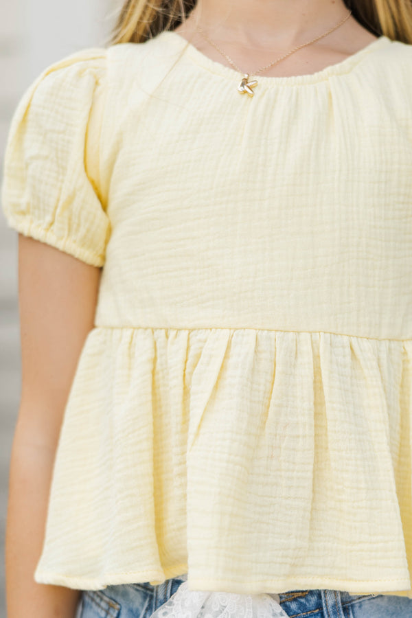Girls: Within Reach Yellow Tie Back Babydoll Top