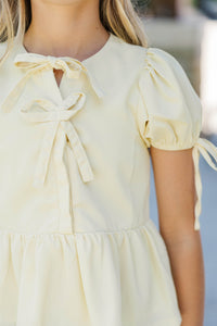 Girls: The Oaklynn Yellow Blouse