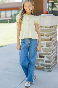 Girls: The Oaklynn Yellow Blouse