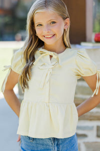 Girls: The Oaklynn Yellow Blouse