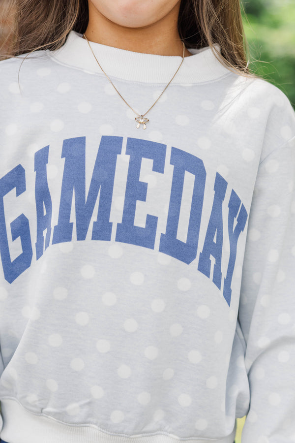 Girls: Best Friends Forever Navy Polka Dot Reversible Sweatshirt