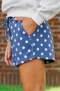 Girls: Good Influence Navy Polka Dot Shorts