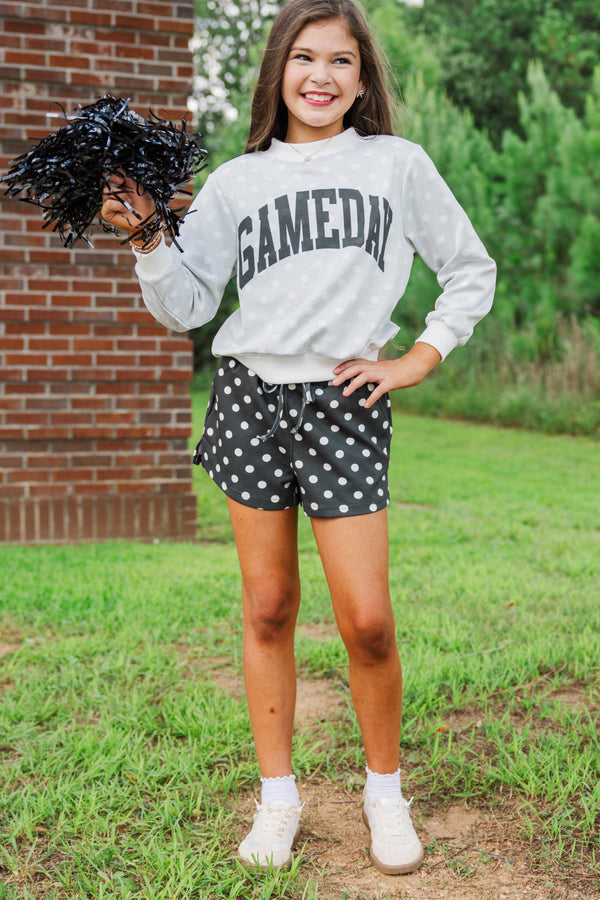 Girls: Best Friends Forever Black  Polka Dot Reversible Sweatshirt