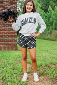 Girls: Good Influence Black Polka Dot Shorts